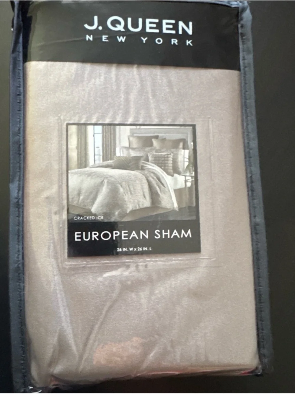 Cracked Ice European Sham - Cream Silver